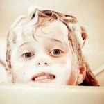 girl washing hair