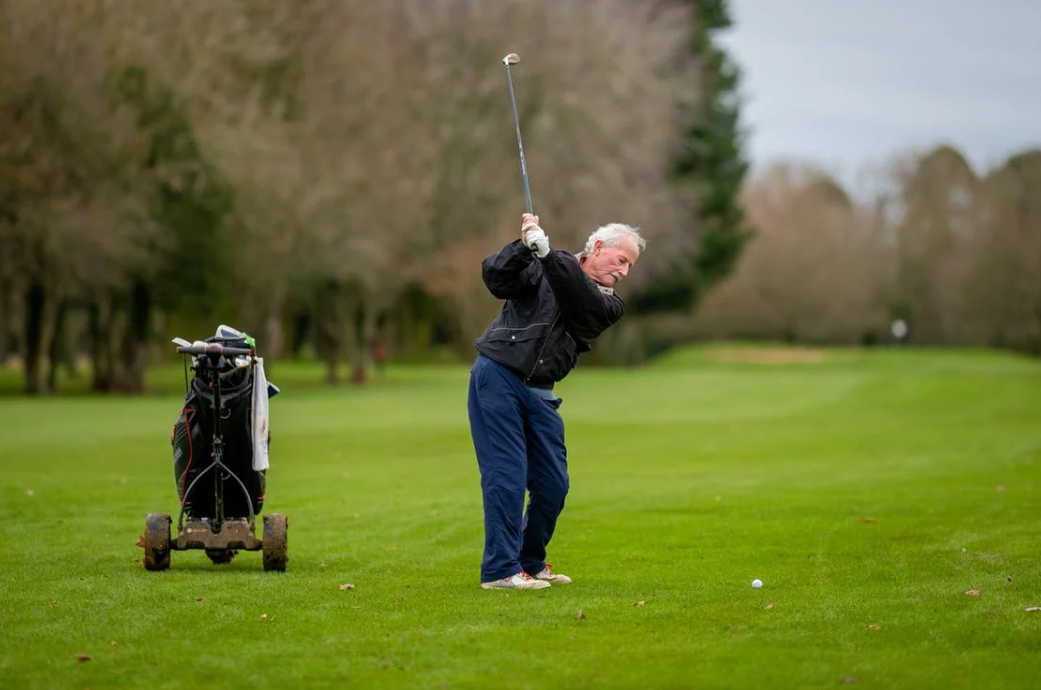man playing golf